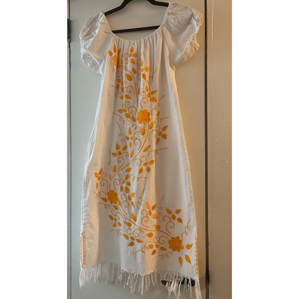 Vintage Off the Shoulder Boho Dress